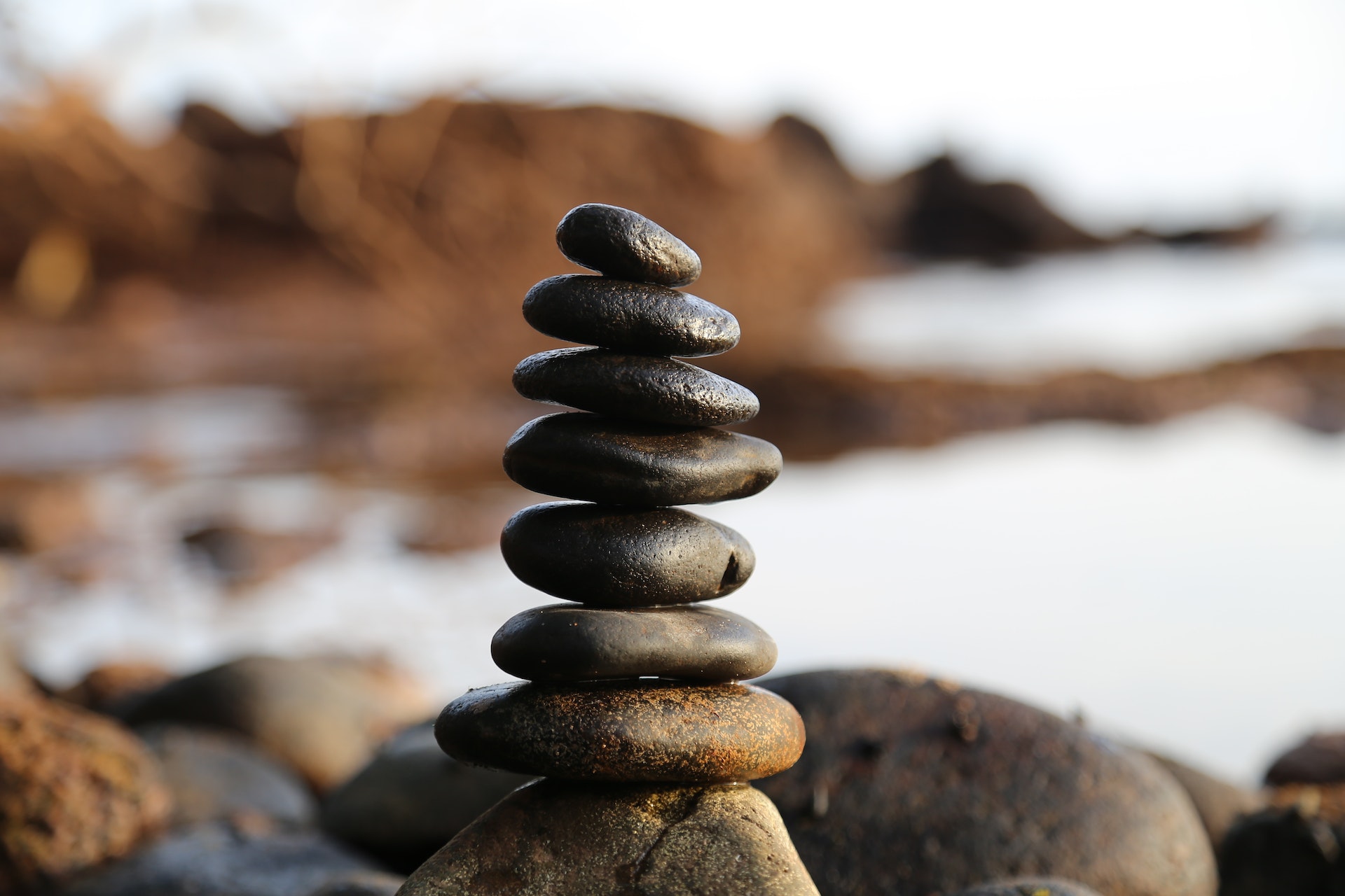 balance pierre equilibre plage